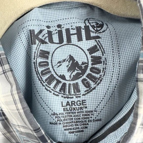 Kuhl Response Shirt Men Size Large Short Sleeve Button Down Plaid Outdoor Casual - Picture 8 of 15